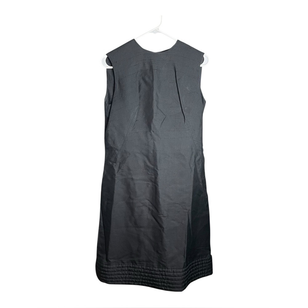 Vintage Bonwit Teller Dress Sleeveless 1960s Zip Sheath Knee Length Black S-M